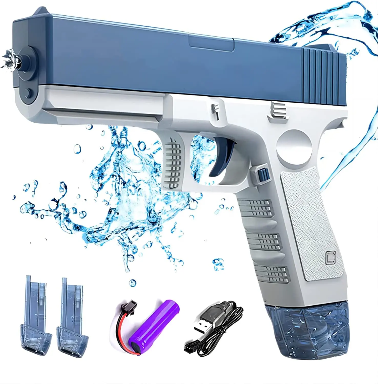 Hot Selling Realistic Electric Water Gun Automatic Pistol Power Bullet Unisex Battery Powered Water Gun For Adult Kids