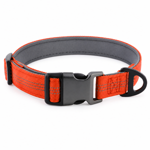 Collier pour chien en nylon réfléchissant avec anneau en alliage de zinc, rembourrage en néoprène doux, réglable, robuste, pour chiens de petite, moyenne et grande taille - Product Image 3