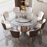 Ensemble de table à manger moderne de luxe italienne, fabrication directe, 6 chaises, extensible, hauteur réglable, pieds en acier inoxydable, pour la maison ou le bureau