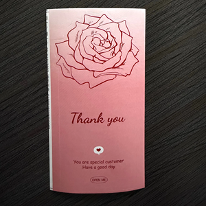 Custom Waterproof Vinyl Die Cut Thank You Card Rose Sticker Pink Small Business Customer Appreciation <b>Gift</b> Card Thank You - Product Image 6