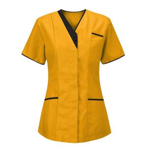 Blouses Médicales Femme à Col en V, Extensibles, Manches Courtes, Uniformes de Soins Infirmiers - Product Image 3