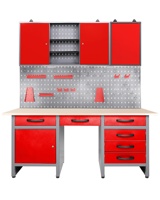 Table de travail d'atelier pour réparation automobile Shengjing, avec armoire de rangement à outils et tiroirs