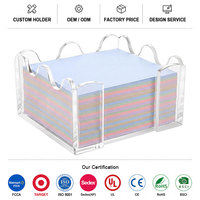Support de notes adhésives autoportant en acrylique transparent personnalisé et distributeur de bloc-notes pour dortoir et bureau – Organisateur de bureau mignon