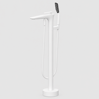 Système de douche moderne autoportant en cuivre finition chromée avec cartouche céramique et pommeau de douche pluie pour salle de bain – Vente directe usine