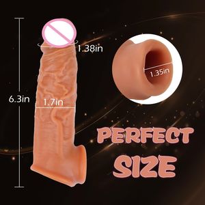 Penis-Hülle Verlängerung Vergrößerer Dehner Geeignet für Alle zur Verlängerung der Männlichen Ausdauer Penis-Hülle zum Verdicken Wiederverwendbares Kondom - Product Image 6
