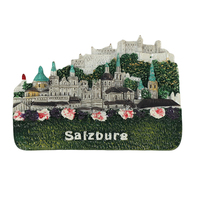 Photo 3D villes touristiques pays souvenir personnalisé aimant de réfrigérateur en résine aimants de réfrigérateur ronds pays pour la décoration de la maison