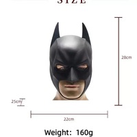 Masque de chauve-souris en latex noir, casque intégral, masque de cosplay de super-héros pour costume de fête d'Halloween