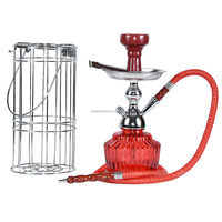 Set Lengkap Hookah Shisha Portabel dengan Batang Paduan Seng dan Kaca Maya, Teknik Buram