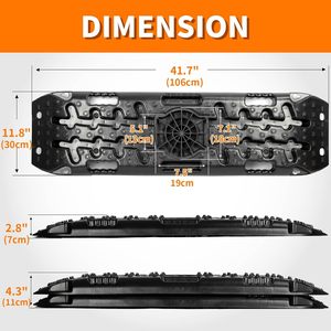 차량 외장 액세서리 2개 세트 미니 오프로드 접이식 타이어 사다리 트랙 모래 진흙 눈 탈출 견인 보드 - Product Image 4