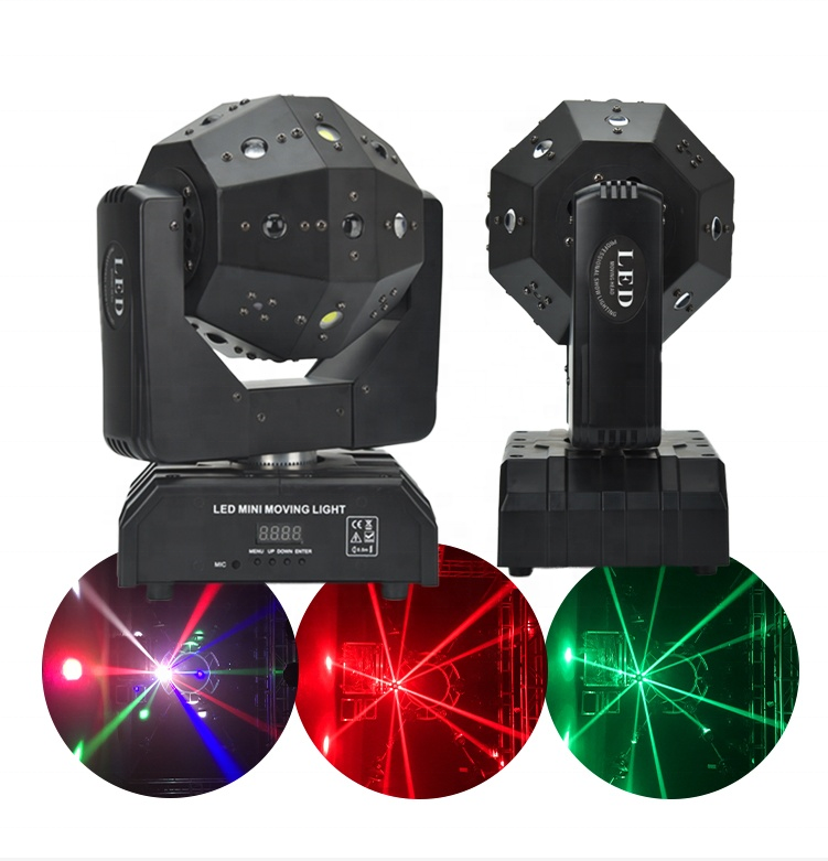 ムービングライト ディスコライト 120W LED 3in1 日本コンセント対応 16X3W3in1レーザープロフェッショナルDJディスコボールライトLED