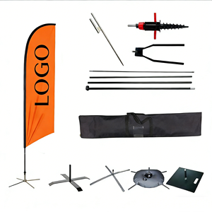 Набор для изготовления пляжного баннерного флага: флажки-свопперы, включая флагшток для пляжного флага 5 м, основание для пляжного флага, стенд для пляжного флага - Product Image 2