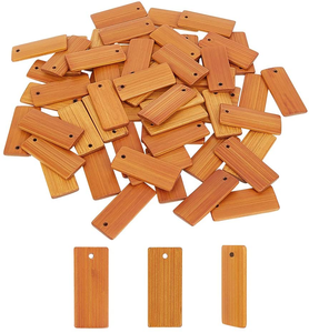 DIY Bamboo Chip Keychain Bamboo Pendant Wooden Crafts Blank Wooden Label Laser Print Bamboo Wood Luggage Tag