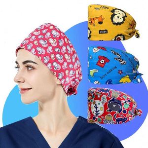 Nouvel Arrivage – Bonnets Chirurgicaux Confortables en Pur Coton à Imprimés Floraux et Dessins Animés pour Infirmières, avec Doublure en Satin et Tissu Peigné - Product Image 2