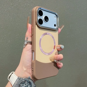 Funda magnética de cuero de colores combinados Senyork para iPhone 11 12 13 14 15 16 17 Pro Max - Product Image 2
