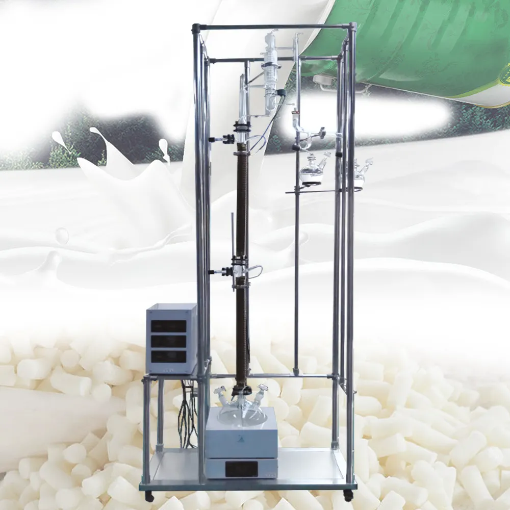 Высококачественная стеклянная вакуумная дистилляционная колонна, оборудование для фракционной дистилляции