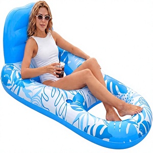 SLOOSH Flotteur gonflable pour piscine, chaise longue pour adultes en PVC avec porte-gobelets et repose-pieds - Product Image 1