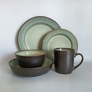 Service de table rouge de style américain, vaisselle en céramique écologique, design portable - Product Image 6