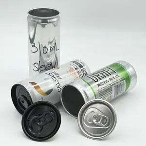 Transparent Custom 500ml 330ml 12oz 250ml 200ml White Print Round Aluminum Can For Beer Beverage Juice Soda Soft Drink Packaging