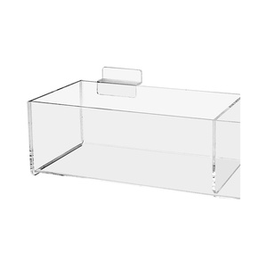 2 Compartimentos Mercancía al por menor Cubo de basura Slatwall Acrílico Bandeja al por menor Caddys Productos actuales Cajas de almacenamiento - Product Image 6