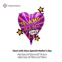 Ballons en aluminium Mylar pour la Fête des Mères espagnole, en forme de cœur, bouquet, hexagonaux, pour maman, cadeau de fête, ballons à l'hélium, fournitures de décoration