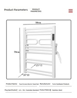 ELOILO Factory Radiateur à serviettes pliable et réglable en acier inoxydable avec chauffage électrique, couleur blanche, pour la décoration de salle de bain