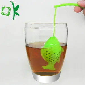 OKSILICONE High Quality 3D Fish Design Silicone Tea Infuser Eco-friendly Fashion For Silicone Loose Leaf Tea Bags Tea Strainer