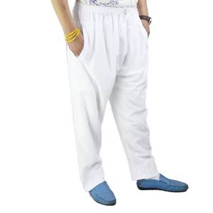 Pantalones tradicionales musulmanes para hombre, holgados, estilo árabe de Dubái, pantalones de poliéster de color sólido a la moda con cintura elástica. - Product Image 1