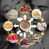 Poudre de café énergétique pour hommes Maca, goût neutre instantané puissant avec extrait de vanille, saveur sucrée, emballage en vrac