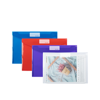 Enveloppes en plastique Poly pour sèche-documents, enveloppes de documents transparents, de fichiers A4 et américaine, avec pochette d'étiquette et bouton à pression pour Ho