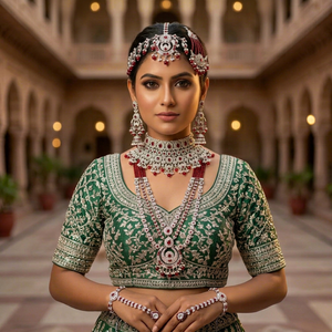 Elegant High Quality Gold Plated Bridal Engagement Wedding Anniversary Party Gift Ethnic Fashion Rhodium Plated Jewelry <b>Set</b> - Product Image 1