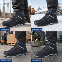 Chaussures de sécurité d'hiver Aimvvsec, bottes de travail à embout d'acier, anti-perforation, chaudes, respirantes, doublure en maille, semelle extérieure antidérapante en PU, construction robuste