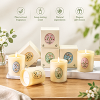 Bougie parfumée en cire de soja de la série Tuileries Garden, illustration florale vintage, crème beige, parfum d'ambiance pour la maison, aromathérapie, vente en gros