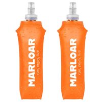 Lot de 2 bouteilles d'eau pliables en TPU, gourde souple de 500 ml pour la course à pied, la randonnée, le cyclisme, sans BPA, bleu