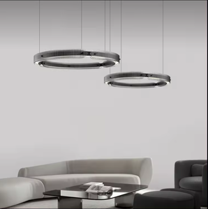 Zèle Éclairage Lustres Pendentif Lumières Design Contemporain Anneau Lumière Verre Led Cristal Lustre - Product Image 5