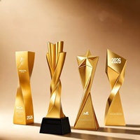 Trofeos Creativos Irregulares de Oro, Plata y Bronce 2026, Diseño Personalizado de Alta Gama, Trofeo de Resina Bañado en Oro