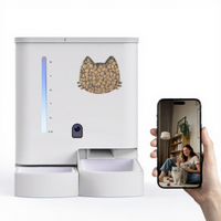 Distributeur automatique de nourriture pour animaux de compagnie intelligent avec caméra vidéo WiFi, distributeur de nourriture et d'eau 2 en 1, grande capacité 5L/4L, contrôle par application 5G, distributeur de nourriture pour chats et chiens