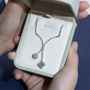 Joyería Messi personalizada MSN-918 Collar de diamantes redondos de oro blanco para mujer, diseño moderno. - Product Image 2