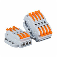 Connecteur de bornes de câblage fixe compact personnalisé Leaka 223-A, à câblage rapide, multi-entrée et multi-sortie, 2P 3P 4P, avec broches en plastique, pour alimentation