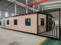 Maison conteneur extensible en structure acier 20ft 40ft, Villa préfabriquée de luxe 2-4 chambres, Résistante aux tremblements de terre, Panneaux solaires, Prête à l'emploi