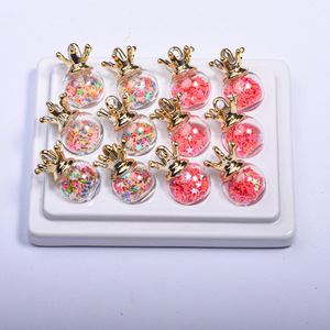 Wholesale Popular 16mm Crown Pendant Hot Sale DIY Mobile Phone Chain Keychain Accessories with Acrylic <b>Plastic</b> & Lucite <b>Beads</b> - Product Image 1
