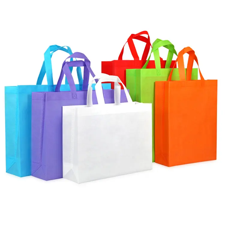 Hot sale custom logo color printed eco friendly durable laminated tote non woven shopping bags