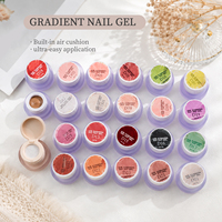 Palette de gel UV pour nail art, logo personnalisé, OEM ODM, marque privée, gel solide pour nail art, DIY, végan, écologique, longue durée, effet ombré