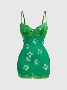 G01159C Abito 2025 da <span class=keywords><strong>donna</strong></span> con stampa floreale Sexy in pizzo con stringhe sottili a schiena nuda Mini abiti da sera Streetwear Party Clubwear - Product Image 6