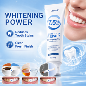 Dentifrice blanchissant à la menthe pour adultes OEM ODM 120g 7,5% NHAP Nano Hydroxyapatite Réparation de l'émail Nettoyage de base Haleine fraîche Anti-caries - Product Image 4