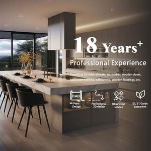 Fabricante de Foshan, Juego de Muebles de Cocina Modulares Modernos y Personalizados con Isla, Muebles de Cocina de Alto Brillo para Villa - Product Image 6