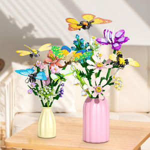 Bloques <span class=keywords><strong>de</strong></span> Construcción <span class=keywords><strong>de</strong></span> Plástico DIY, Ramo <span class=keywords><strong>de</strong></span> Flores, Decoración para el Hogar, Juguete, Fábrica Profesional - Product Image 5