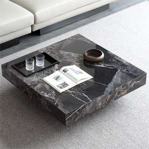 Mesa <span class=keywords><strong>de</strong></span> <span class=keywords><strong>Centro</strong></span> <span class=keywords><strong>de</strong></span> Estilo Italiano Minimalista Moderno, con Marco <span class=keywords><strong>de</strong></span> Acero Cuadrado y Tapa <span class=keywords><strong>de</strong></span> Pizarra, Almacenamiento, Estilo Ligero y Lujoso, Muebles para Sala <span class=keywords><strong>de</strong></span> Estar <span class=keywords><strong>de</strong></span> Alta Gama - Product Image 1