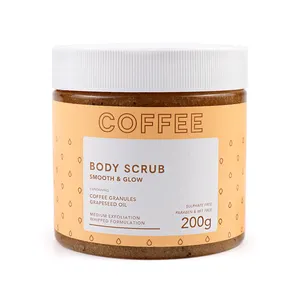 Custom Oem Private Label Slagroom Exfoliërende En Whitening Organische Natuurlijke Suiker Koffie Body Scrub Voor Exfoliëren