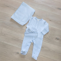 Ensemble layette nouveau-né jumeaux garçon et fille, grenouillères 100 % coton avec chaussons intégrés, bonnets assortis, grenouillères douces rose et bleu pour bébés, collection boutique
