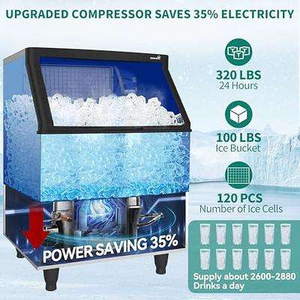 Machine à glaçons commerciale avec capacité de stockage de 200 kg, fonctionnement entièrement automatique, refroidissement par air motorisé - Product Image 2